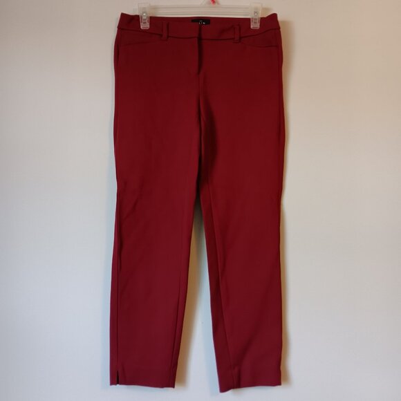 White House Black Market Comfort Stretch Slim Ankle Pants Size 2 Festive Red EUC - Picture 1 of 7